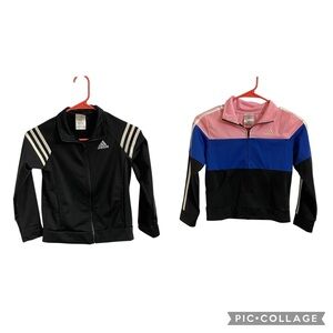 Adidas (Bundle of 2) Kids Track Jackets - Black and Pink/Blue